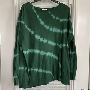 JJill sweater green tie dye